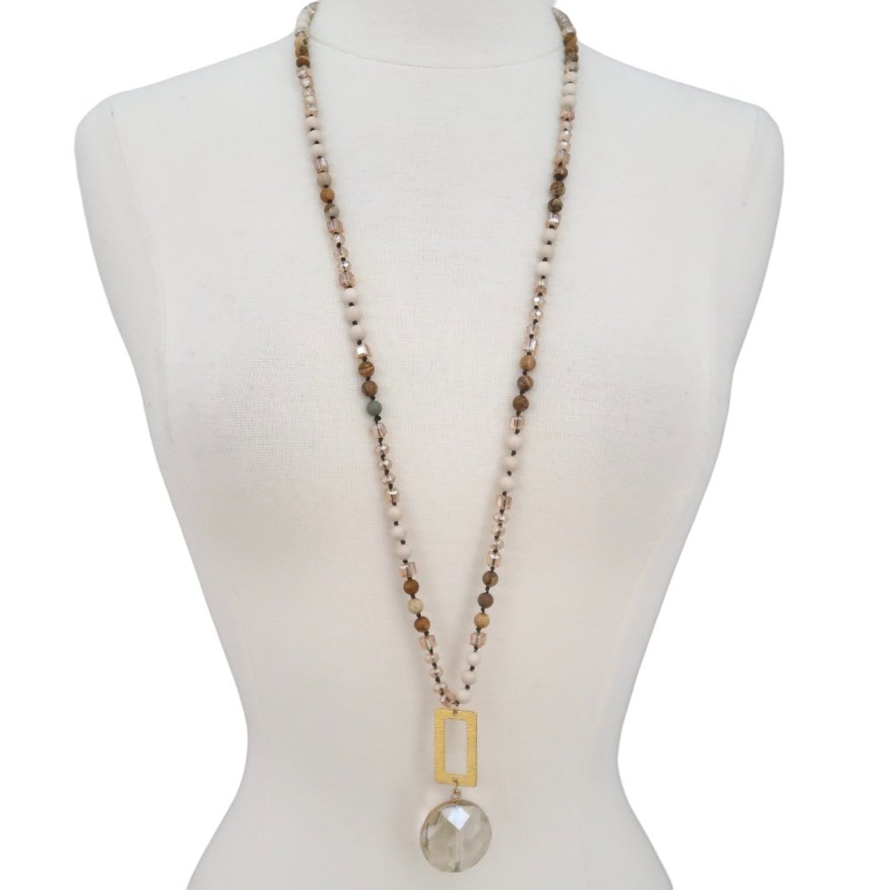 PINK PANACHE beaded y-drop pendant necklace